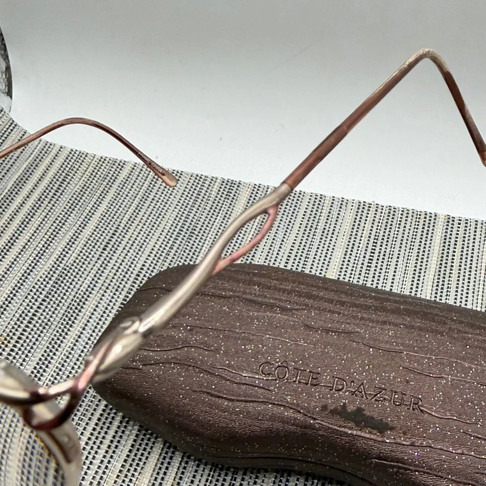 Cote D'Azur Eyeglass Frames 51-17-135 Mauve Silver Semi Rimless‎ Oval with Case